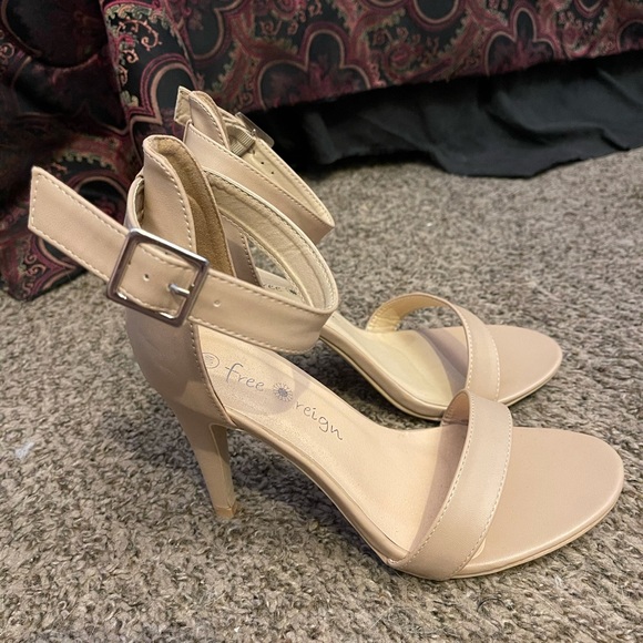 Tan Strappy High Heels - Picture 2 of 3